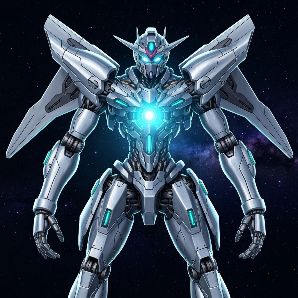 Anime mecha metal print